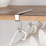 Holder, Set Of 2 Coffee Holder Under Cabinet, 304 Stainless Steel Mug Rack With 6 Hanging Hooks