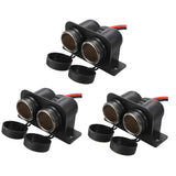 Top-3X Cigarette Lighter Socket 12V Waterproof Dual Power Plug Outlet With Wire For Car Motorcycle Scooter Boat ATV Rv