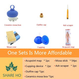 Ceramics Moxibustion Box Head Heating Therapy Acupuncture Point Chinese Moxa Sticks Burner Migraine Headaches treatment