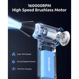160000 RPM Turbo Jet Fan Electric Brushless Motor 52M/S Compressed Air Duster USB Rechargeable Powerful Dust Blower