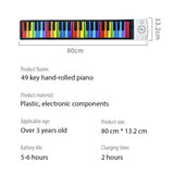 49 Key Roll Up Portable and Foldable Digital Piano Keyboard Rechargeable Battery Gift for Kids with 47 Timbres