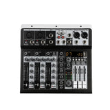 Audio Mixer Sound 2x Mono Stereo Input Professional 4 Channel Digital Mi Console for DJ Studio Stage Performance