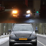 2PCS Sequential wing Car LED Daytime Running + Yellow Turn Signal Light Super White DRL Fog lamp 12V
