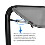 RV Window With Blackout Curtain 75 Degree Opening Angle H500mm W500mm Cutout Push Out Window for RV Camper Trailer Van Aluminum
