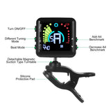 Rechargeable Clip On Electric Tuner Metronome for all Instruments Bass Guitar Violin Banjo
