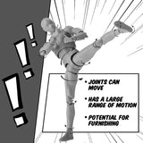 4 Sets Action Figures Body Artists PVC Model Drawing Mannequin Figure