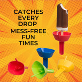 Popsicle Protectors With Straw Ice Guard Ice Cream Holder Cartoon Style Anti-drip Tray Party Necessity Drip Free Popsicle Holder