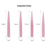 Tweezers Set 4 Pcs Stainless Steel Forceps Precision Pincette Eyelash Extension Face Blackheads Eyebrow Trimming Home