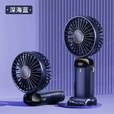 USB Rechargeable Small Pocket Handheld Long Lasting Desk air coolers LED Display Mini Portable 3 IN 1 Hand Fan
