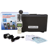 TENMARS TM-188D TM188D  Handheld Heat Stress Wet Bulb Black Globe Temperature WBGT Humidity DEW Meter Tester with Datalogger