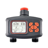 Water Garden Hose Smart Sprinkler 2 Outlets Large LCD Screen Programmable Irrigation Timer for Yard Lawn