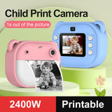 Y600 Kid Children 1080P Digital Camera Thermal Print 2.4Inch IPS Screen Photo Selfie Video Auto Focus Birthday Gift