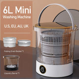 220V 30W 6L Mini Washing hine Dryer Bucket For Clothes Soc Underwear Cleaning Washer Portable Home With 2 Barrels