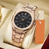 PINTIME Man Watch Stainless Steel Strap Casuals Fashion Quartz Wristwatch Waterproof 30m Starry Sky Dial Calendar Reloj Hombre