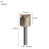 1/2 1/4 Trim Router Bit Wood Slotted Knife Carbide End Mill Straight Flute Bit