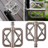 Titanium Alloy Bicycle Pedals - 3 Sealed Bearings, Mountain & Road, Flat, Ultralight Wide Platform, Accessories