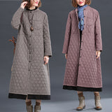 Art retro quilted thick casual jacket