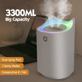1pc, 111.59oz Colorful Atmosphere Light Humidifier - Large Capacity Cool Mist, Dual Spray Port