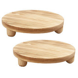 Round Wood Board Pot Flower Pedestal Riser Holder for Indoor Outdoor Display