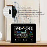 1pc Digital Alarm Clock, Time Sunrise And Sunset Electronic Thermometer Weather Forecast Wireless Sensor Wall Clock, Room Decor, Home Decor