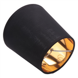 Black Lamp with Gold Lining Clip on Light Shades Candle Chandelier Lampshades, Set of 6