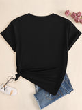 Letter Printed Casual Short-sleeved T-shirt For Women Street