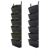 with 6 Pockets Vertical Gardening Flower Pots Planter Hanging Wall Garden Planting Bags