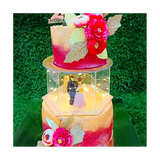 Acrylic Display Hexagonal Tray DIY Refillable Board Base Clear Cake Stand Decor Tools 20X20X10CM