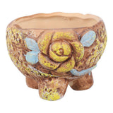 Hand Painted Ceramic Succulent Planter Indoor Flower Pot Decorative Plant Holder Vintage Farmhouse Succulent Container For Garden Windowsill Balcony