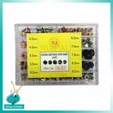 100pcs/box Steel Box Assort Size Watches Parts Replacement Watch Crown for Watchmaker Repair