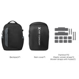 Camera Backpack Bag Open 15.6in Laptop Rainproof Cover Tripod Straps Side Pockets for Canon/Nikon/Sony/SLR Camera/Lens