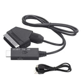 Portable Scart To HD-Compatible Converter Video Audio Adapter for HDTV DVD TV