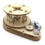 Wood Assembly Material Physical Science Aid Creative DIY Merry-Go-Round Voice Control Electric Motor Experiment