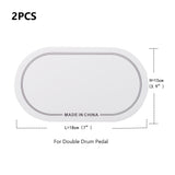 2 Pack Double Pedal Patches Wear-resistant Stickers Self-Adhesive Drumhead Patch Protectors Drum Protective Pad