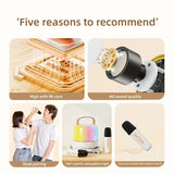 Y6 Wireless Dual Microphones Karaoke hine KTV DSP System Bluetooth 5.3 PA Speaker HIFI Stereo Surround RGB LED Light
