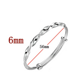Men's And Women's Fashion Personalized Twist Sterling Silver Bracelets
