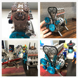 DM113 Car Engine Assembly Kit Full Metal 4 Cylinder Building Science Educational Toys