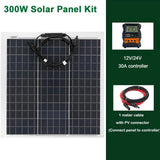 300W/600W 18V Flexible Monocrystalline Solar Panel with 60A Controller - Complete Kit for Outdoor, Phone, RV, Car, Boat, Camping.