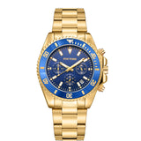 PINTIME Casuals Men's Watches 42mm Case Six-Hand Dial Stainless Steel Strap Fashion Quartz Wristwatch Waterproof Luminous Reloj