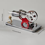Hot Air Stirg Engine Electricity Generator Motor Model LED Bulb Flywheel Design Science Experiment CNC Aluminum Alloy Base