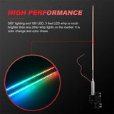 55cm 12/24V Premium Flashing Antenna Lights Car LED Whip Lamp Truck Running Streamer