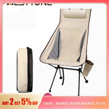 WESTTUNE Portable Folding Camping with Headrest Lightweight Tourist Chairs Aluminum Alloy Fishing Chair Outdoor Furniture
