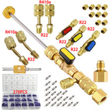 R134A Shut-Off Ball Adapter 270Pcs Car Air Conditioning O Rings Set R410A R22 Vae Core Remover Installer Tool kit