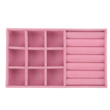 8pcs Velvet Jewelry Organizer Tray Drawer Insert Divided Storage Holder Stackable Jewelry Organizer Necklace Bracelet Display Tray for Earring Ring Br