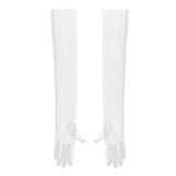 White Bridal Lace Gloves Elegant Long Tea Party Gloves Banquet Gloves Evening Gloves Opera Long Finger Glove Mittens For Wedding Dinner Prom Party 38c