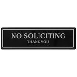 No Soliciting Sign For House Rectangle Non-Solicitation Sign For Home No Solicitating Sign Acrylic Door Sign For Business Office Black