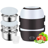 1/2/3 Layers Stainless Steel Rice Office Worker Plug In Electric Heating Thermal Insulation Lunch Box