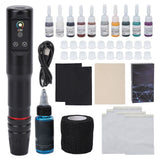 Complete Tattoo Kit Tattoo Machine Pen Kit Long Lasting Battery Life Elastic Practice Skin for Tattoo Artist for Tattoo Parlor