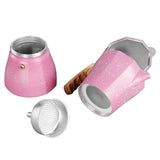 4X Latte Mocha Italian Moka Espresso Cafeteira Percolator Pot Stovetop Coffee Maker 300Ml Pink