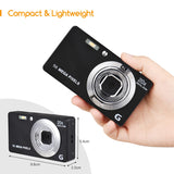 4K U-ltra H-D 56MP Portable Digital Camera 2.7-inch TFT Screen 20X Zoom Anti-shaking with 2pcs Batteries for Kids Teens Gift